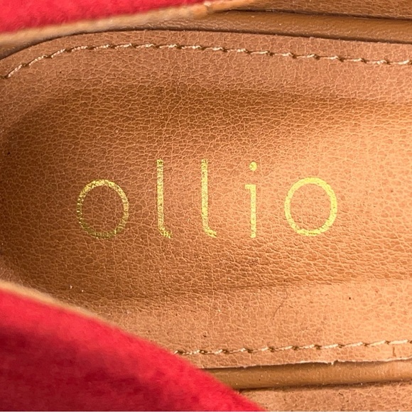 Ollio Size 8.5 Red Faux Suede Flats Classic - Picture 4 of 11